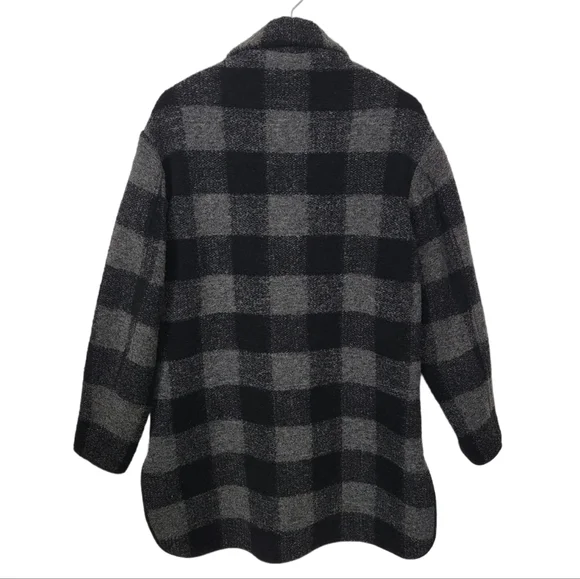 Isabel Marant Gabriel Checked Coat Grey Black Wool Plaid